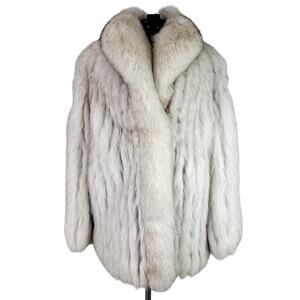 Vintage 1980s-90s Saga Fox Fur Coat w Pockets Sz S/M